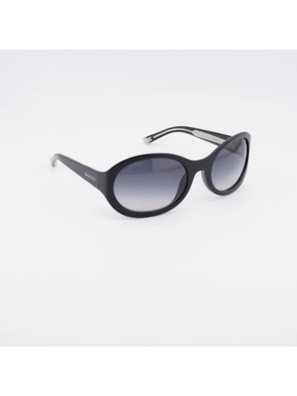 Gucci GG2012S 001 Sunglasses Shiny Black Square Frame, Grey Gradient Lenses